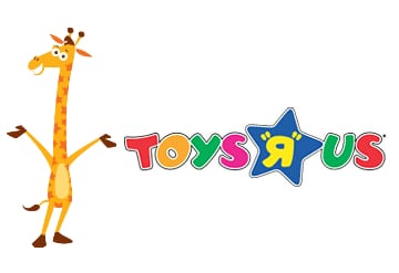 The company’s logo and mascot, a giraffe named Geoffrey